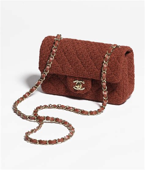 pochette classic mini chanel|Mini classic handbag, Wool tweed & gold.